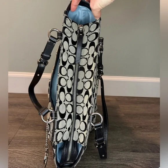 Coach Signature Black and Gray Tote - Picture 6 of 16